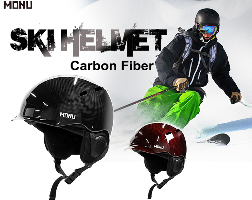 carbon fiber adult ski ＆ snowboard helmet HM014