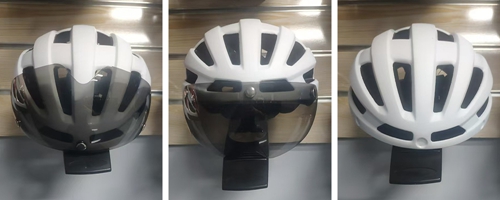 Road bike helmet with magnetic goggles