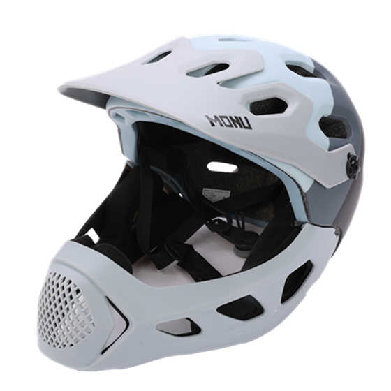 Removable adult mountain bike helmet full face helmet FS012哑灰渐变04